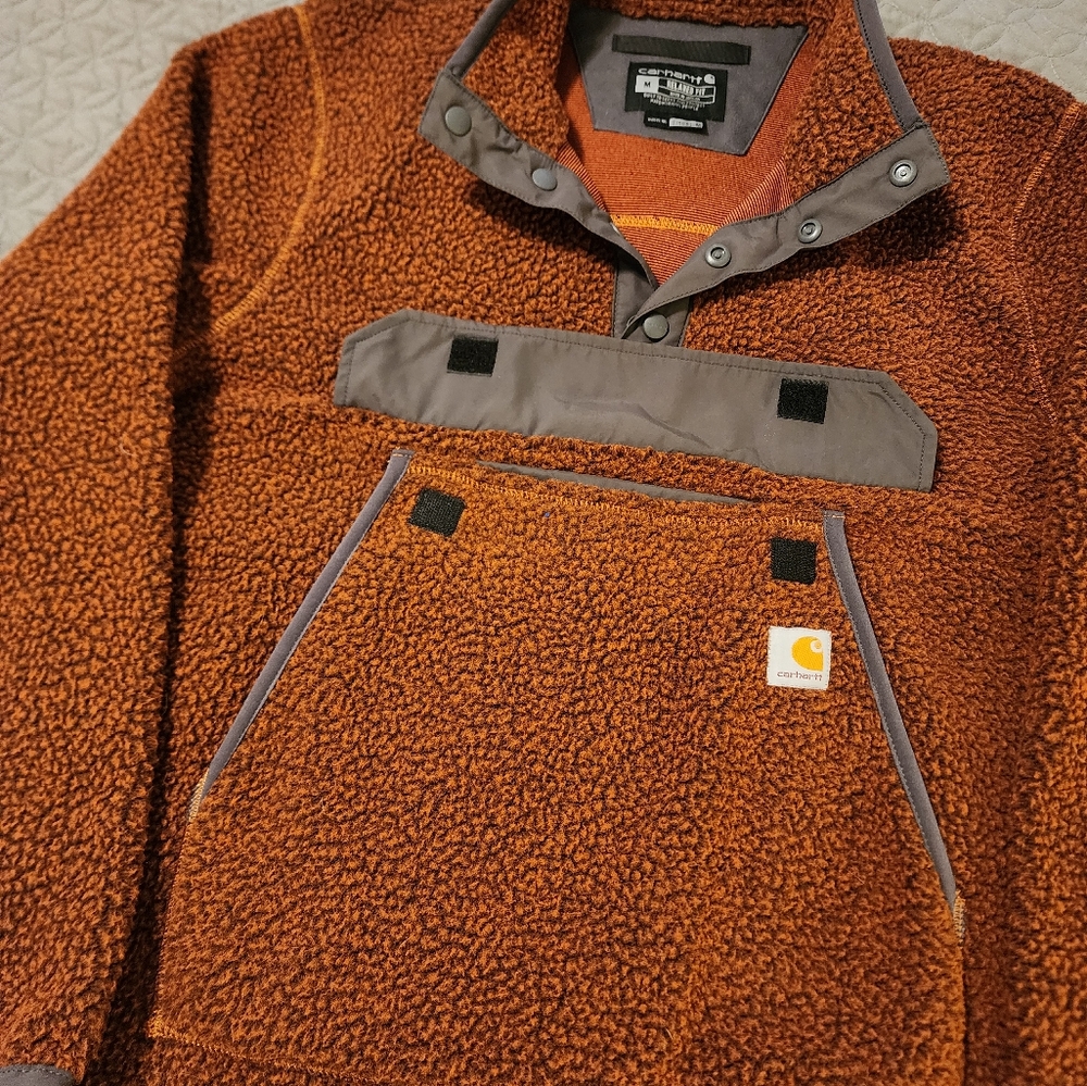 Carhartt style #104991 Relaxed Fit Fleece Snap Front Jacket - 2 Warmer
